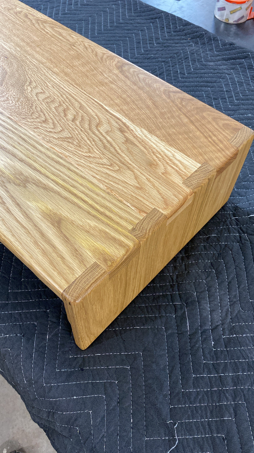 White Oak Ottoman Tray Custom Made to Fit Your Ottoman