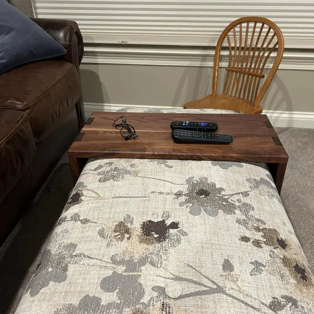 Genuine Walnut Ottoman Tray Made To Go Over Your Ottoman - 11 "Wide Over Ottoman Cocktail Table