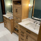 Rift Sawn White Oak Bathroom Vanity Base Set and Center Linen Tower - Custom Made to Your Bathroom