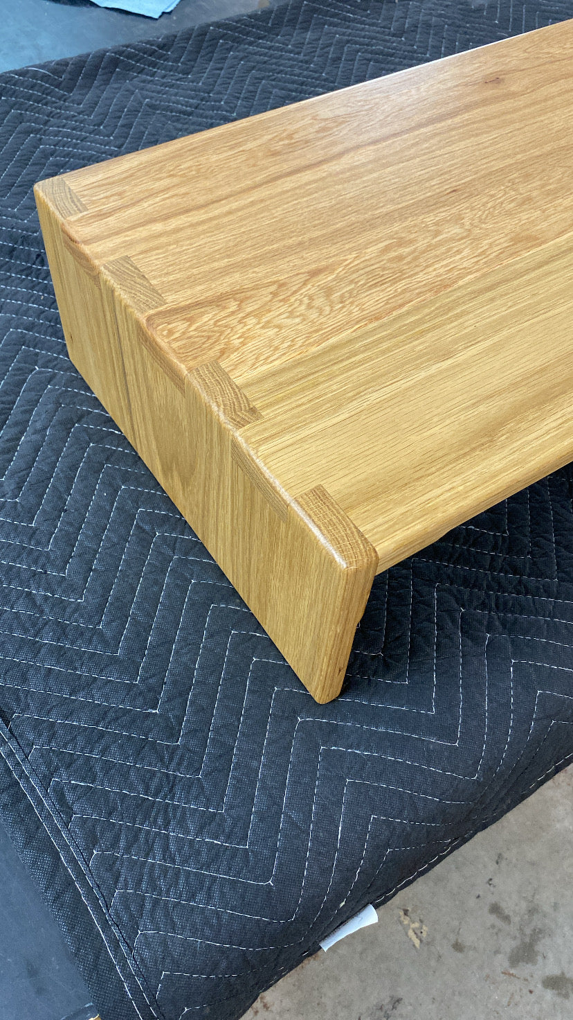 White Oak Ottoman Tray Custom Made to Fit Your Ottoman