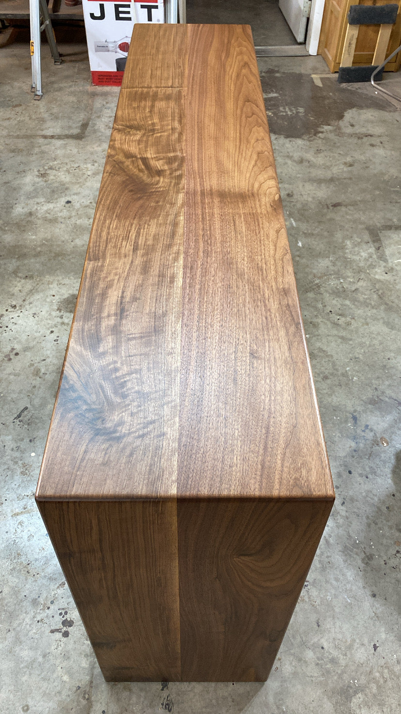 Walnut Waterfall Console Table or Sofa Table - Handmade in Columbus Ohio