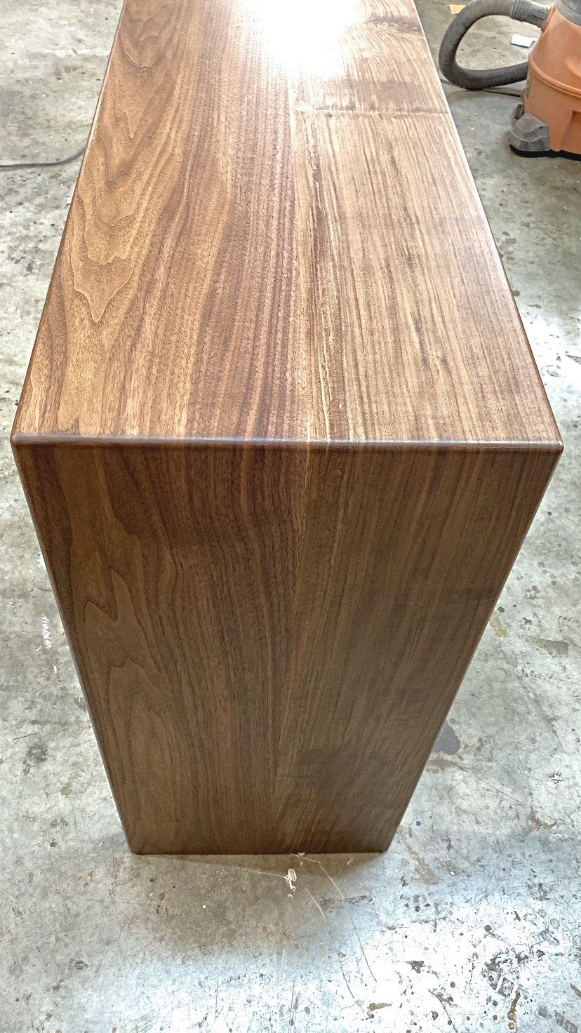 Walnut Waterfall Console Table or Sofa Table - Handmade in Columbus Ohio