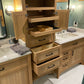 Rift Sawn White Oak Bathroom Vanity Base Set and Center Linen Tower - Custom Made to Your Bathroom