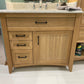 Rift Sawn White Oak Bathroom Vanity Base Set and Center Linen Tower - Custom Made to Your Bathroom