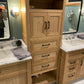 Rift Sawn White Oak Bathroom Vanity Base Set and Center Linen Tower - Custom Made to Your Bathroom