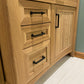 Rift Sawn White Oak Bathroom Vanity Base Set and Center Linen Tower - Custom Made to Your Bathroom