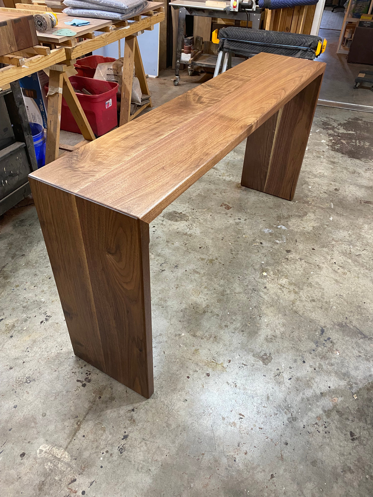 Walnut Waterfall Console Table or Sofa Table - Handmade in Columbus Ohio