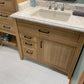 Rift Sawn White Oak Bathroom Vanity Base Set and Center Linen Tower - Custom Made to Your Bathroom