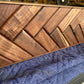 Modern Walnut Fireplace Mantel Shelf with Herringbone Pattern | Mid Century Modern Fireplace Mantle Shelf | Handmade Wood Mantel