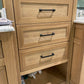 Rift Sawn White Oak Bathroom Vanity Base Set and Center Linen Tower - Custom Made to Your Bathroom