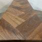 Custom Ottoman Coffee Table with Herringbone Pattern in Solid Walnut