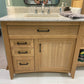 Rift Sawn White Oak Bathroom Vanity Base Set and Center Linen Tower - Custom Made to Your Bathroom