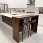 kitchen island extension table, kitchen island table, waterfall table, walnut kitchen table, counter height table, bar height kitchen table
