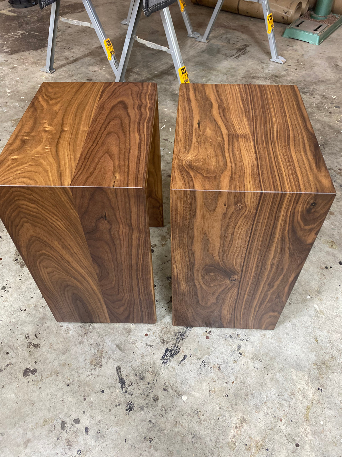 Modern Walnut Waterfall End Table or Side Table