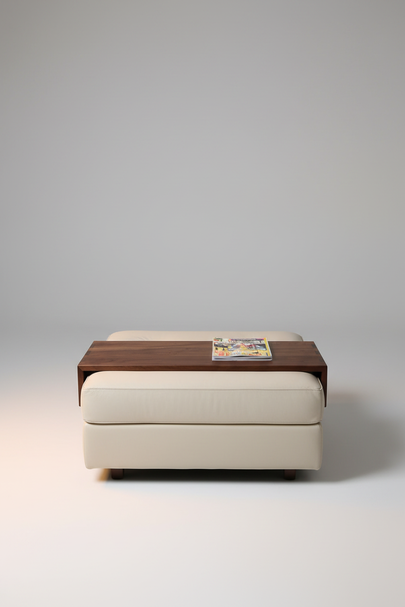 Genuine Walnut Ottoman Tray Made To Go Over Your Ottoman - 15 "Wide Over Ottoman Cocktail Table
