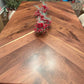 Walnut Craftsman Trestle Dining Table - Stunning Herringbone Table Top