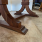 Stunning Herringbone Dining table with Solid Walnut Traditional Trestle Base