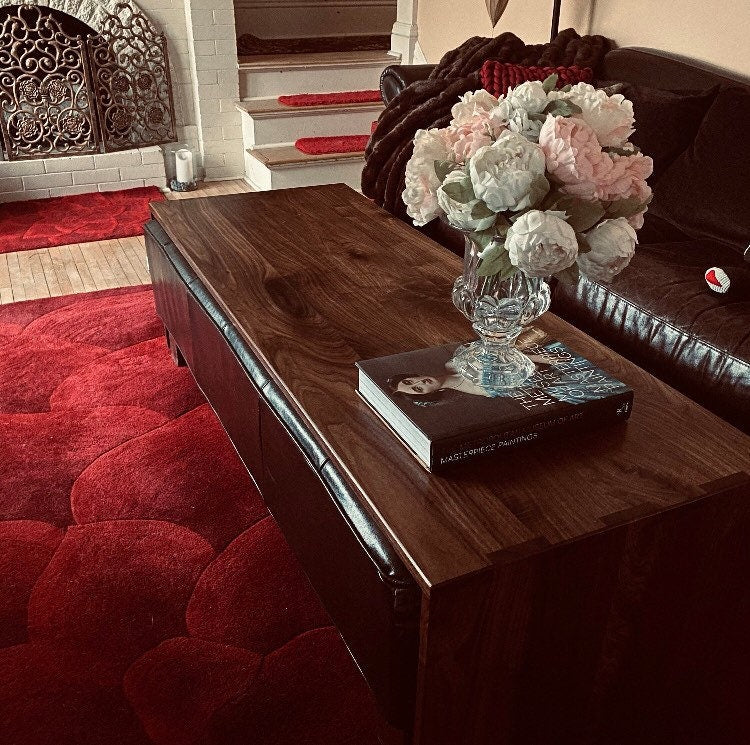 Handmade Modern Coffee Table in Solid Walnut, Minimalist Coffee Table, Contemporary Coffee Table