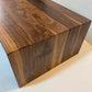 wide coffee table, large coffee table, handmade custom furniture columbus ohio, walnut waterfall coffee table, stunning waterfall table, modern designer coffee table