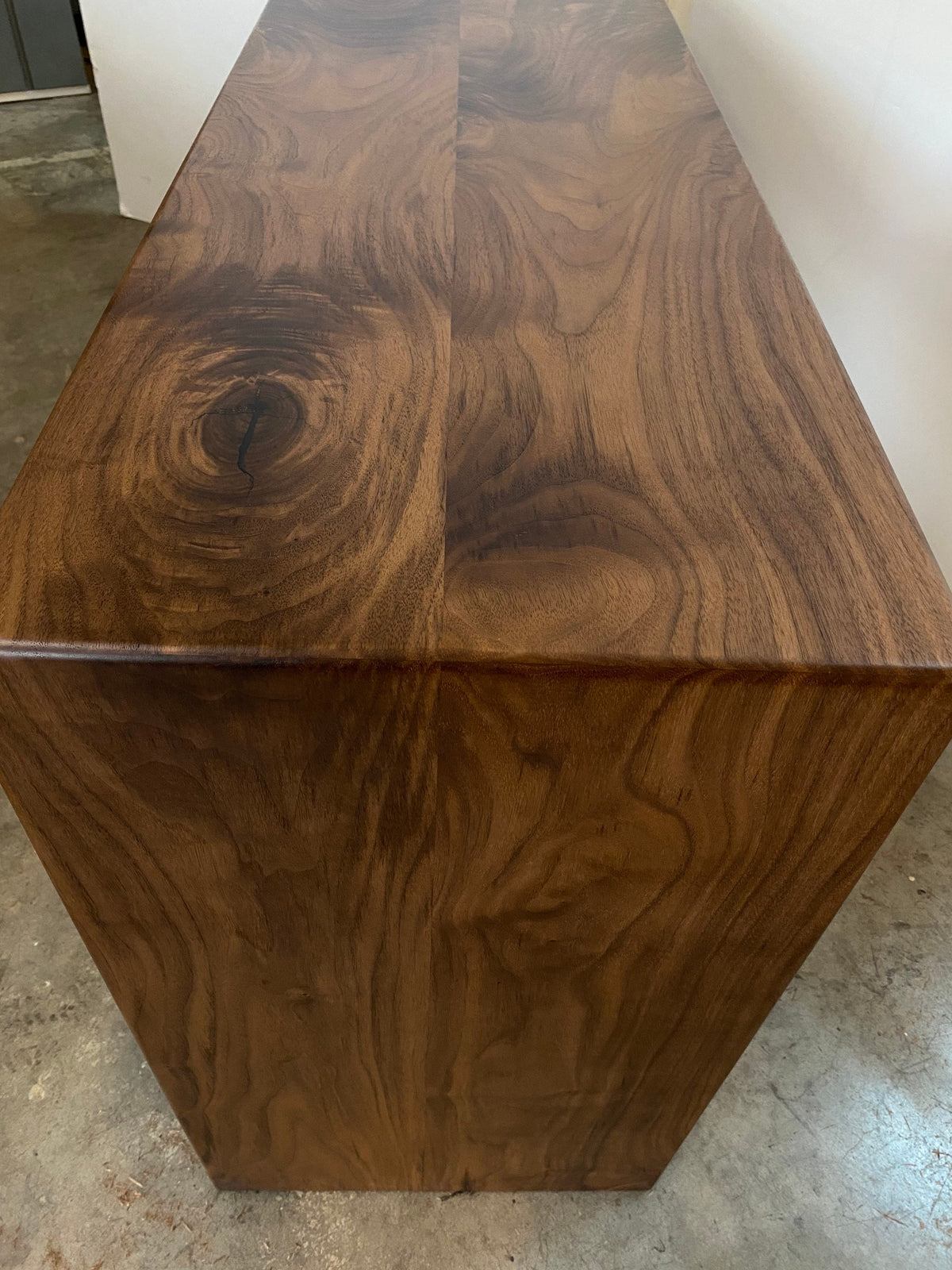 Walnut Waterfall Console Table or Sofa Table - Handmade in Columbus Ohio