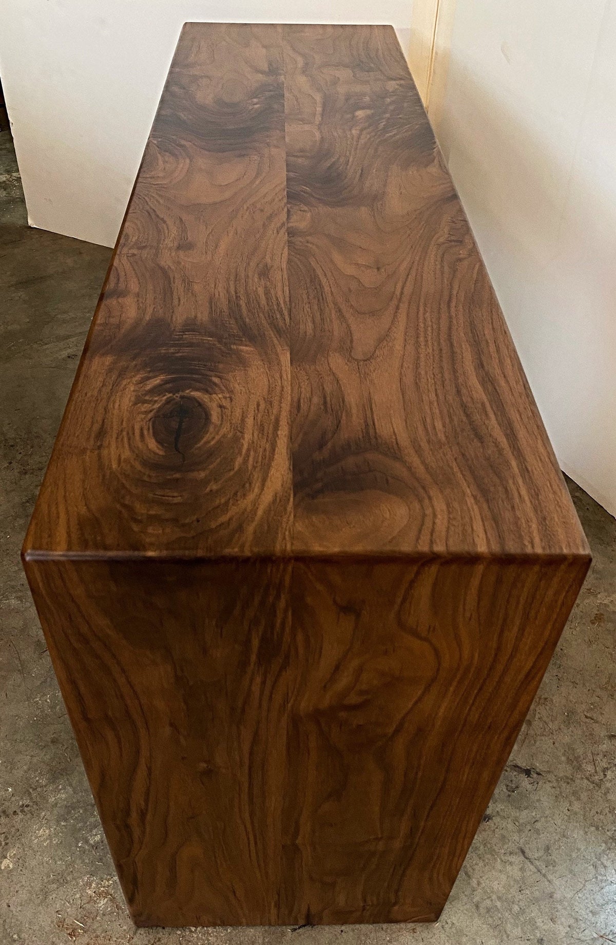 Walnut Waterfall Console Table or Sofa Table - Handmade in Columbus Ohio