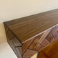Modern Walnut Fireplace Mantel Shelf with Herringbone Pattern | Mid Century Modern Fireplace Mantle Shelf | Handmade Wood Mantel