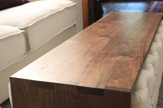 Large Walnut Ottoman Table - Custom Made To Go Over Your Ottoman - Solid Wood - 18" wide